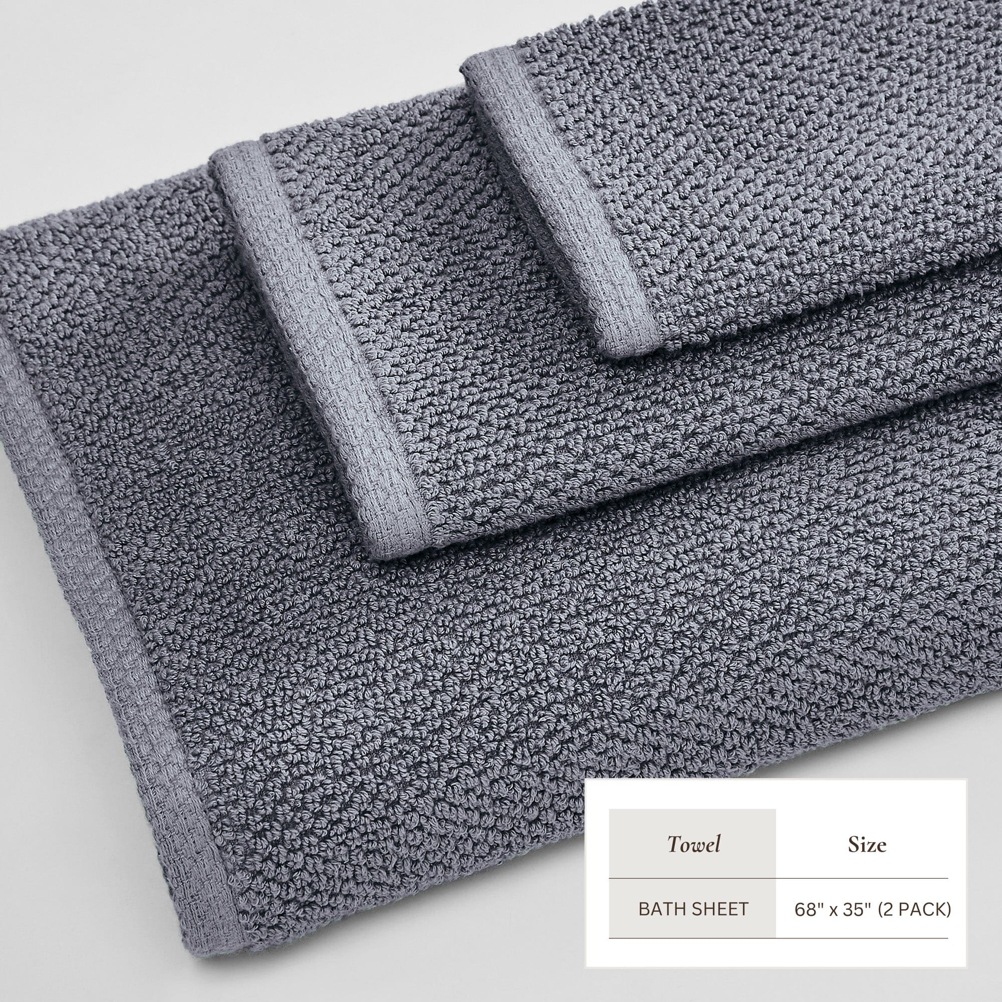 Cotton Textured Bath Towel Set - Acacia Collection (Shipping fees may apply)