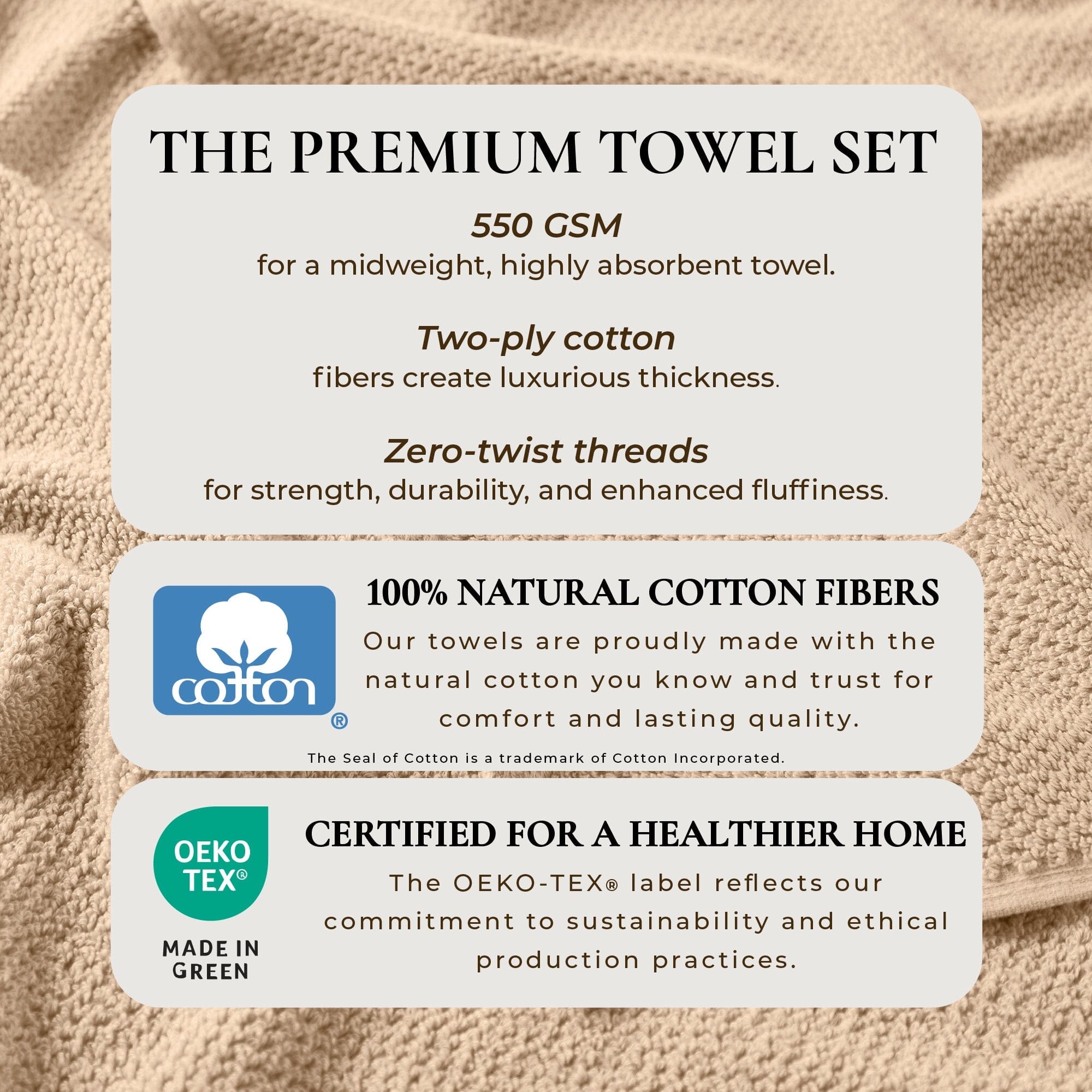 Cotton Textured Bath Towel Set - Acacia Collection (Shipping fees may apply)