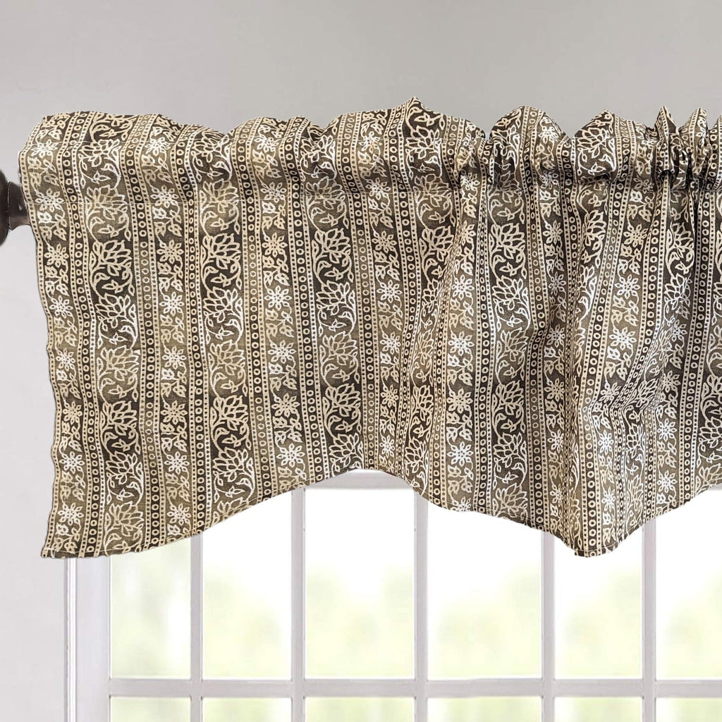 DaDa Bedding Moroccan Paisley Filigree Floral Window Curtain Valance - 18" x 52" (JHW-885) - DaDa Bedding Collection