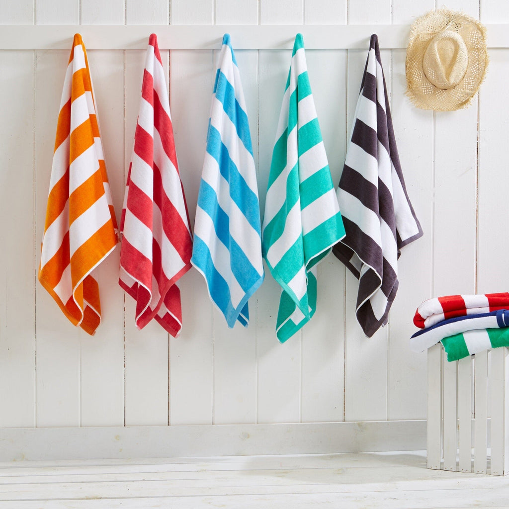 Cotton Velour Cabana Stripe Beach Towel - Novia Collection (Shipping fees may apply)