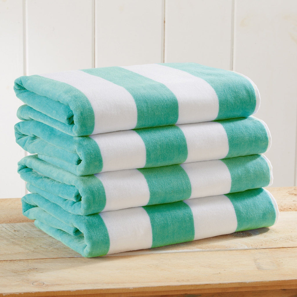Cotton Velour Cabana Stripe Beach Towel - Novia Collection (Shipping fees may apply)