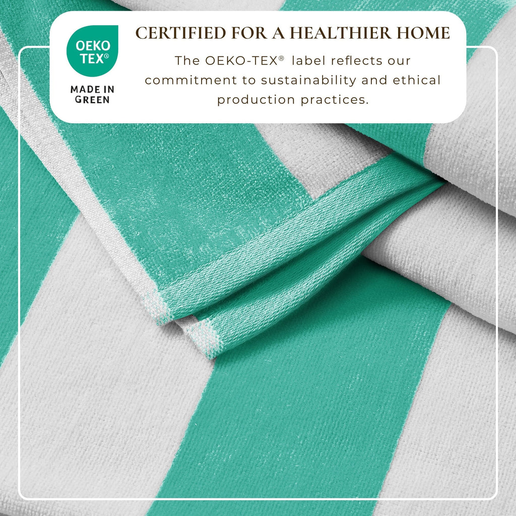 Cotton Velour Cabana Stripe Beach Towel - Novia Collection (Shipping fees may apply)