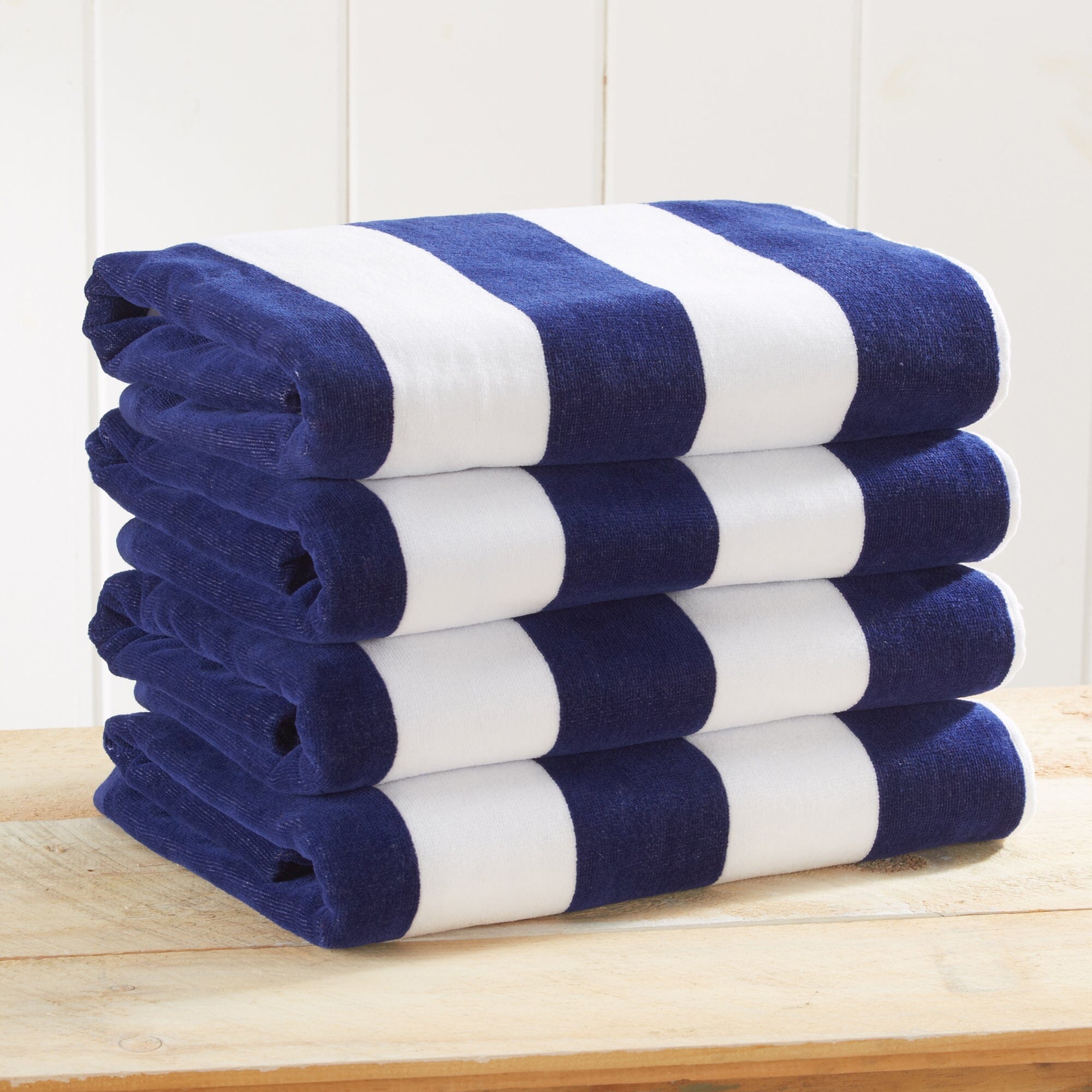 Cotton Velour Cabana Stripe Beach Towel - Novia Collection (Shipping fees may apply)