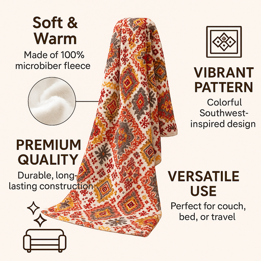 aztec blanket super soft mink machine washable

