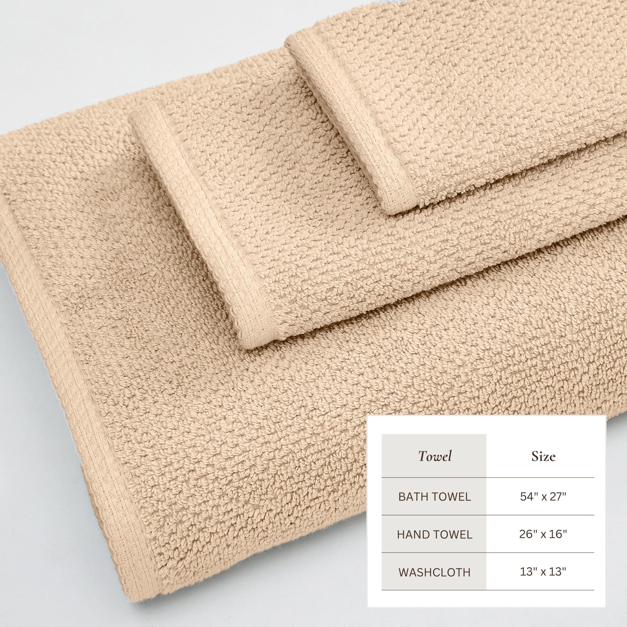 Cotton Textured Bath Towel Set - Acacia Collection (Shipping fees may apply)
