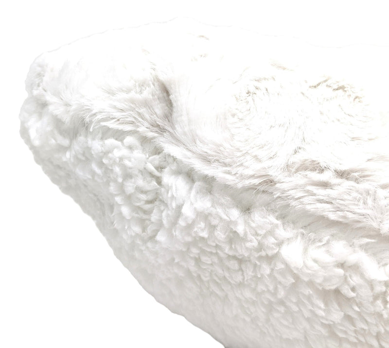 DaDa Bedding White Luxury Roses Romantic Plush Stuffed Heart Throw Pillow - 16” x 14” - DaDa Bedding Collection