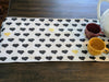 TABLE RUNNER - DaDa Bedding Elegant Woven Tapestry Table Runner, Lovely Black and Yellow Hearts (18113) - DaDa Bedding Collection