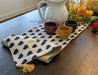 TABLE RUNNER - DaDa Bedding Elegant Woven Tapestry Table Runner, Lovely Black and Yellow Hearts (18113) - DaDa Bedding Collection