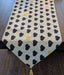 TABLE RUNNER - DaDa Bedding Elegant Woven Tapestry Table Runner, Lovely Black and Yellow Hearts (18113) - DaDa Bedding Collection