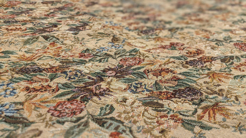 DaDa Bedding Wildflower Wonderland Floral Golden Beige Tan Square Dining Table Cloth (3100) - DaDa Bedding Collection