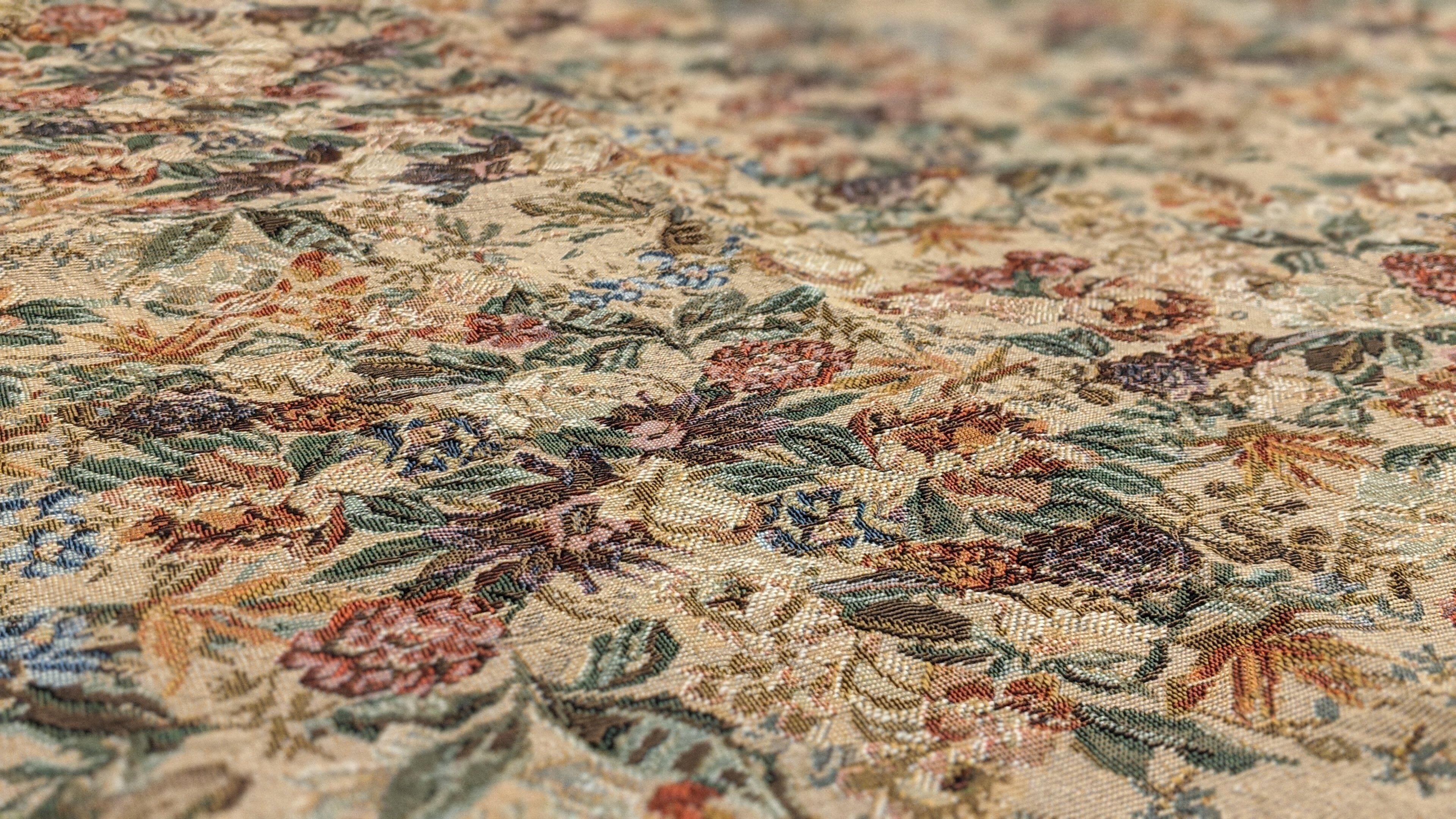 DaDa Bedding Wildflower Wonderland Floral Golden Beige Tan Square Dining Table Cloth (3100) - DaDa Bedding Collection