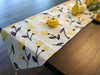 TABLE RUNNER - DaDa Bedding Elegant Woven Tapestry Table Runner, Fresh Sunshine Yellow Fleur Floral (18112) - DaDa Bedding Collection