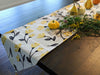 TABLE RUNNER - DaDa Bedding Elegant Woven Tapestry Table Runner, Fresh Sunshine Yellow Fleur Floral (18112) - DaDa Bedding Collection