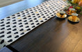 TABLE RUNNER - DaDa Bedding Elegant Woven Tapestry Table Runner, Lovely Black and Yellow Hearts (18113) - DaDa Bedding Collection
