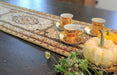 TABLE RUNNER - DaDa Bedding Elegant Woven Tapestry Table Runner, Golden Persian Rug Floral Damask (18119) - DaDa Bedding Collection