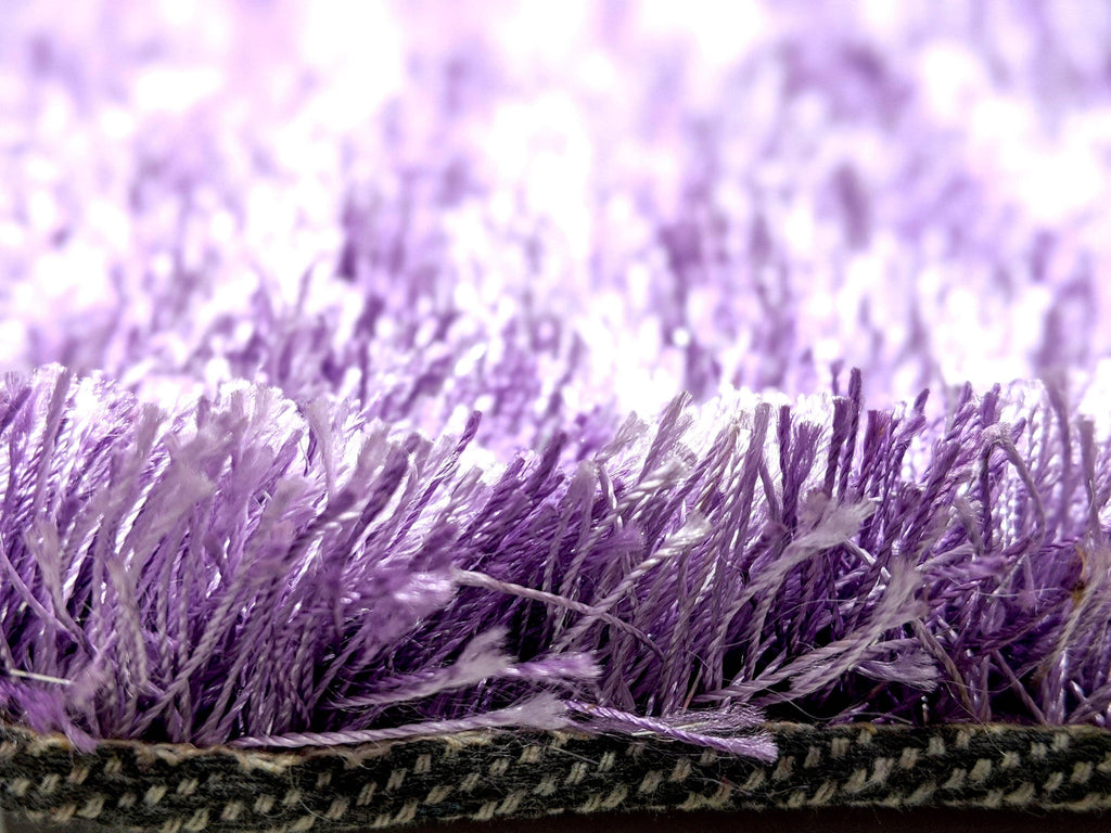 DaDa Bedding Shaggy Soft Door Mat Carpet Rug - 20" x 32" Striped Shiny Purple Lavender - DaDa Bedding Collection