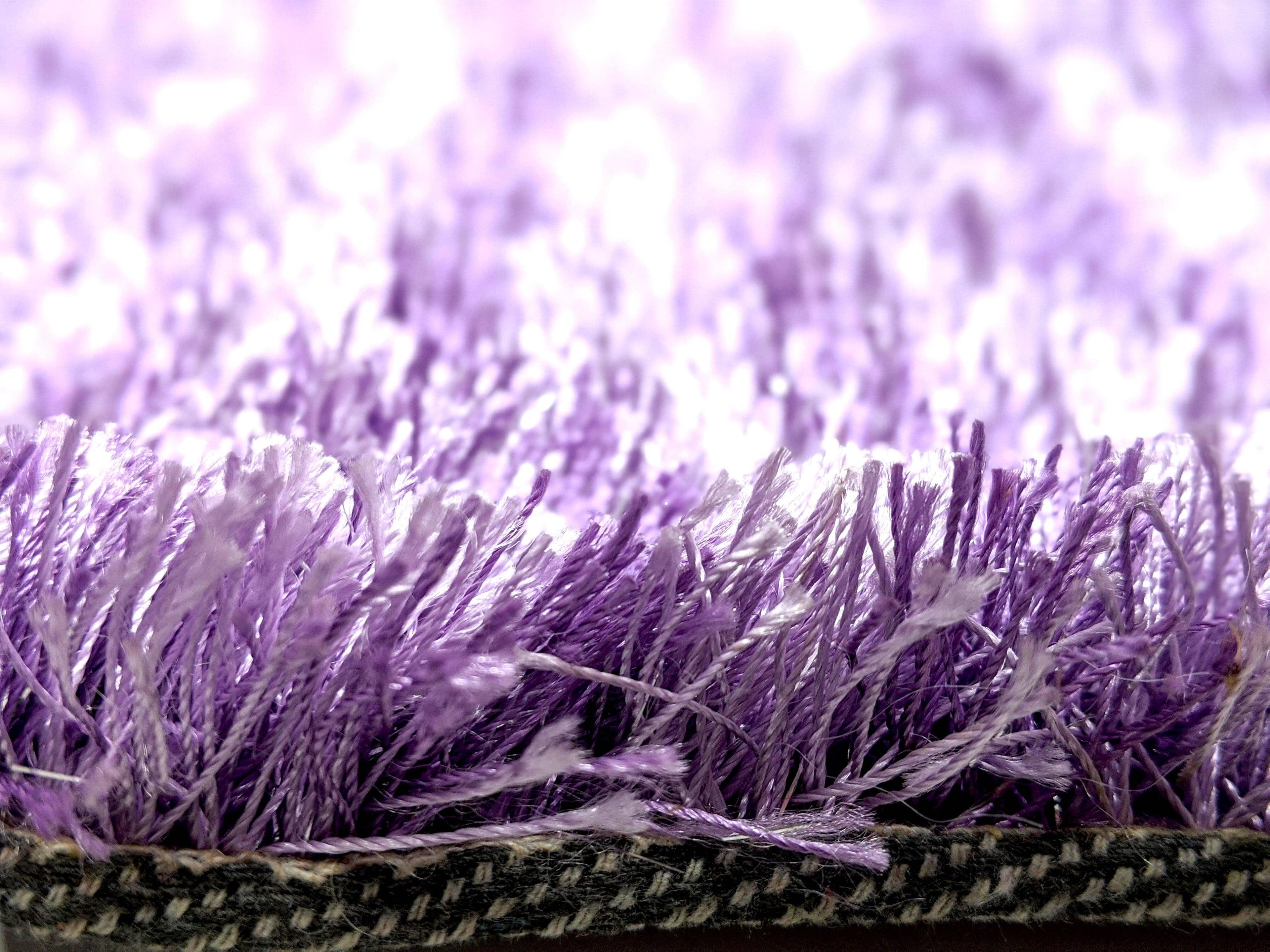 DaDa Bedding Shaggy Soft Door Mat Carpet Rug - 20" x 32" Striped Shiny Purple Lavender - DaDa Bedding Collection