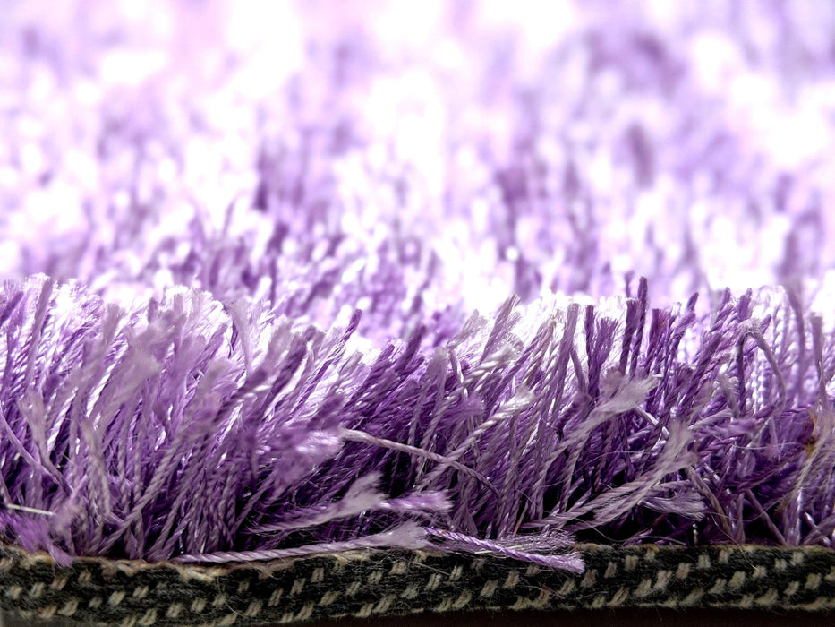 DaDa Bedding Shaggy Soft Door Mat Carpet Rug - 20" x 32" Striped Shiny Purple Lavender - DaDa Bedding Collection