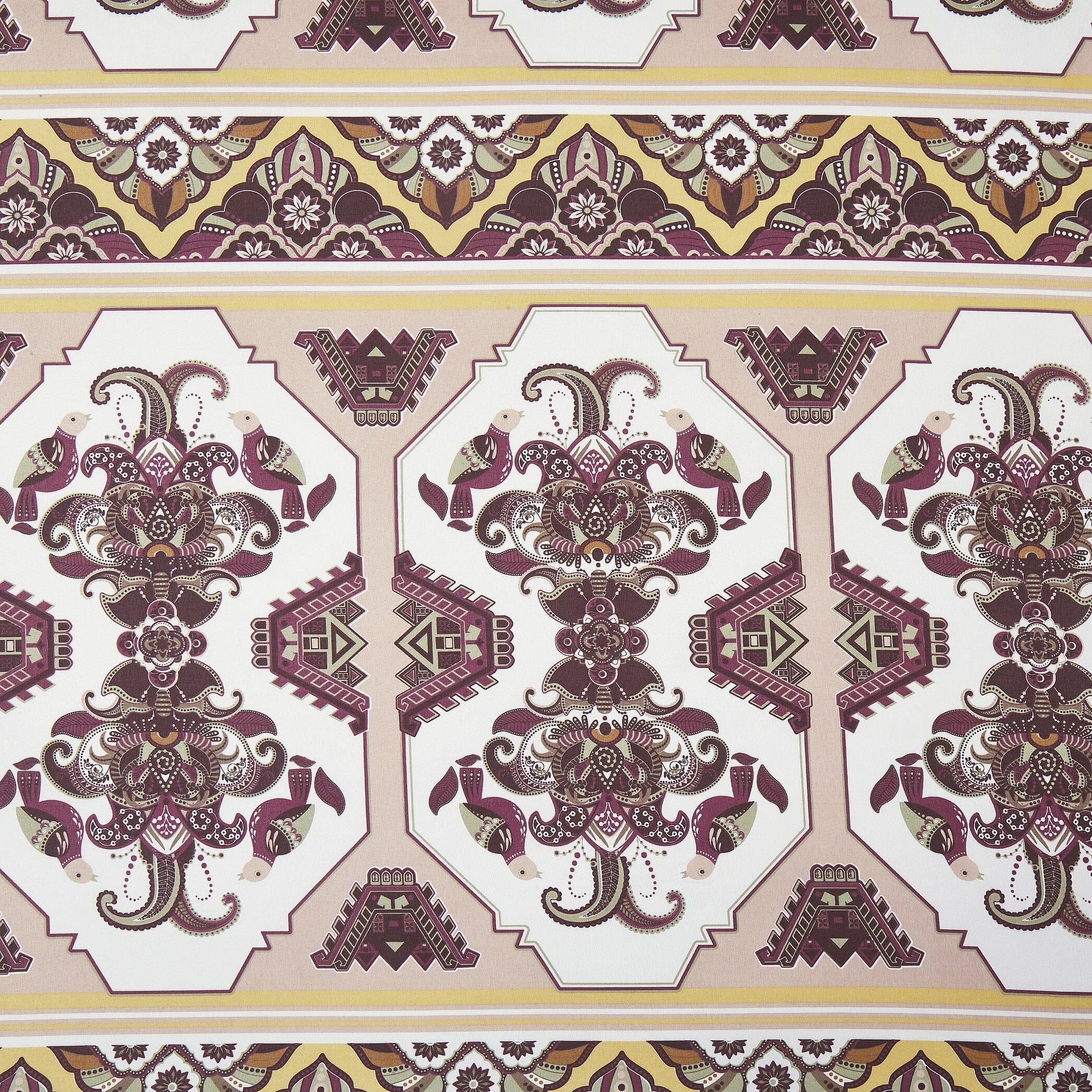 DaDa Bedding Majestic Oriental Kilim Fitted Sheet - w/ Pillow Cases Royal Persian Traditional Design Intricate Ornate Ornament Print - DaDa Bedding Collection