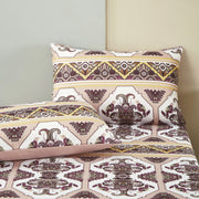 DaDa Bedding Majestic Oriental Kilim Fitted Sheet - w/ Pillow Cases Royal Persian Traditional Design Intricate Ornate Ornament Print - DaDa Bedding Collection