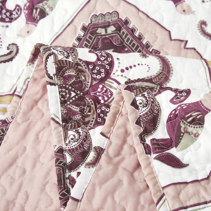 DaDa Bedding Majestic Oriental Kilim Bedspread - Royal Persian Traditional Design Intricate Ornate Ornament Print Coverlet w/ Shams