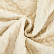 DaDa Bedding Botanical Floral Throw Blanket - Quilted Yellow Fleur Golden Orange Spring Time Tulips - Scalloped Edges Bright Vibrant Ivory Cream - 50 x 60 - DaDa Bedding Collection