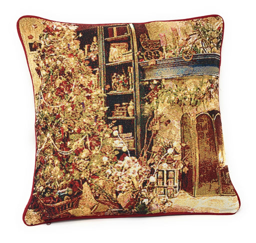 DaDa Bedding Set of 4 Pieces - Elegant Christmas Holiday Tapestry Throw Pillow Covers Bundle Pack - 16" x 16" - DaDa Bedding Collection
