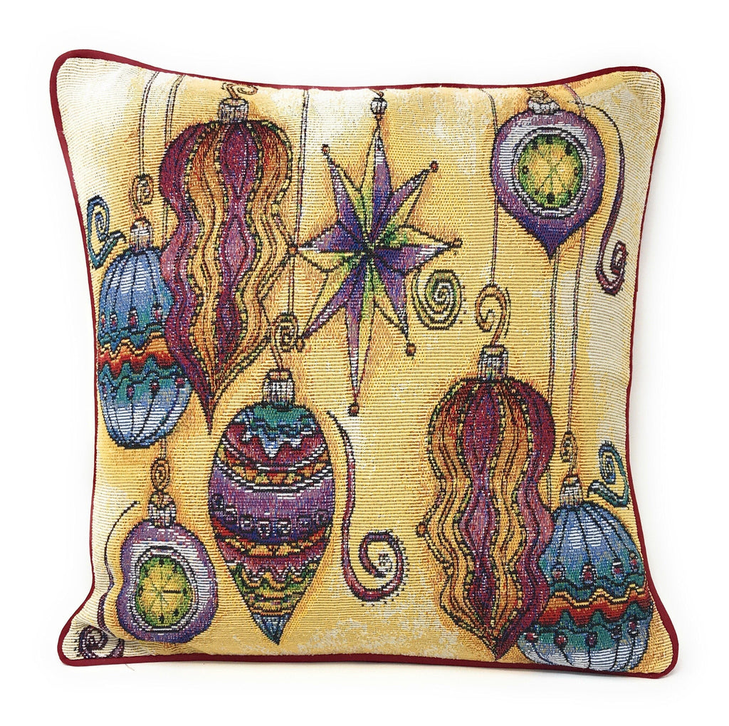 DaDa Bedding Set of 4 Pieces - Autumn Harvest Halloween & Christmas Ornaments Holiday Tapestry Throw Pillow Covers Bundle Pack - 16" x 16" - DaDa Bedding Collection