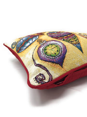 DaDa Bedding Set of 4 Pieces - Autumn Harvest Halloween & Christmas Ornaments Holiday Tapestry Throw Pillow Covers Bundle Pack - 16" x 16" - DaDa Bedding Collection