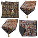 DaDa Bedding Set of 8 Pieces Ethnic Ornaments Table Woven Black Tapestry - 4 Placemats, 2 Table Runners, 2 Throw Pillow Covers (18118) - DaDa Bedding Collection