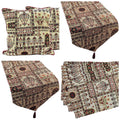 DaDa Bedding Set of 8 Pieces Light Botanical Mughal Floral Table Woven Tapestry - 4 Placemats, 2 Table Runners, 2 Throw Pillow Covers (18196) - DaDa Bedding Collection