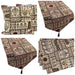 DaDa Bedding Set of 8 Pieces Light Botanical Mughal Floral Table Woven Tapestry - 4 Placemats, 2 Table Runners, 2 Throw Pillow Covers (18196) - DaDa Bedding Collection