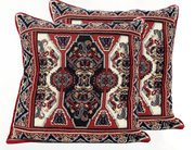 DaDalogy Elegant Majestic Kilim Red Rug Ornate Tapestry Throw Pillow Covers 16" x 16" (18195) - DaDa Bedding Collection