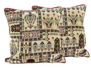 DaDalogy Bedding Light White Mughal Floral Botanical Cottage Fleur Tapestry Throw Pillow Covers 16" (18196) - DaDa Bedding Collection