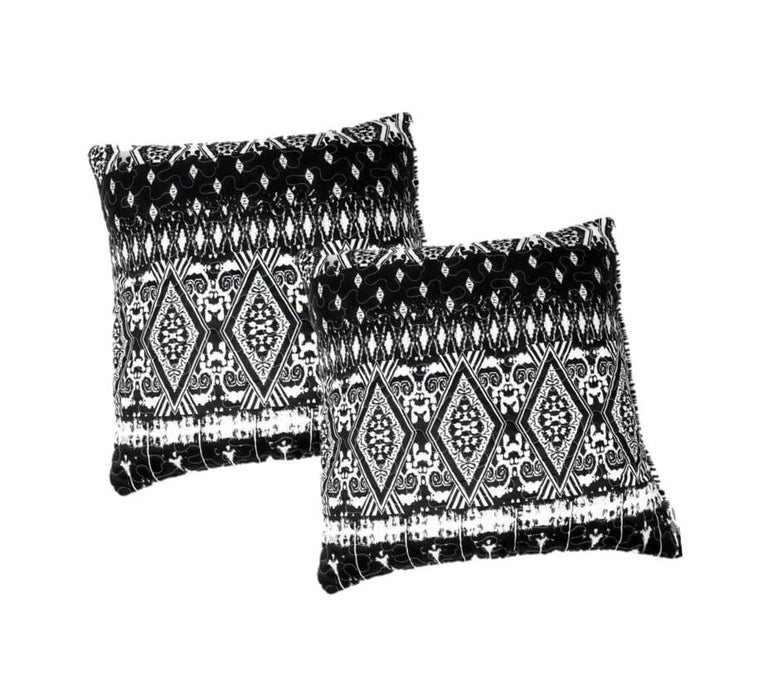 CC Home Furnishings 20 Gray and White Zig-Zag Square Throw Pillow