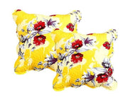 DaDa Bedding Set of 2 Sunshine Yellow Hummingbirds Floral Scalloped Throw Pillow Covers, 18" (JHW925) - DaDa Bedding Collection