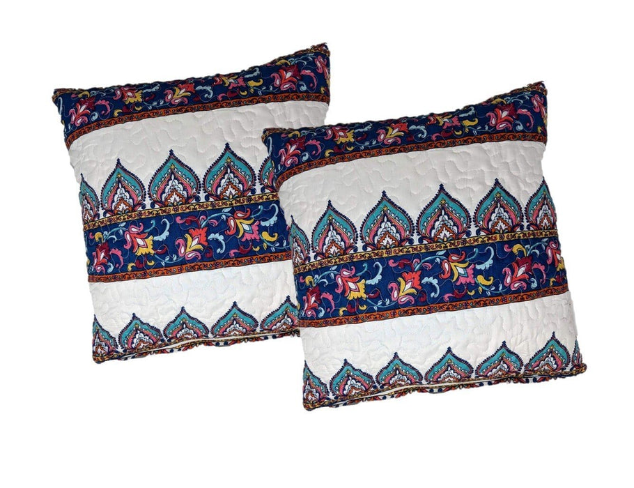 DaDa Bedding Set of 2-Pieces Bohemian Earthy Floral Meadow Throw Pillow Covers - 18" x 18" (160553-9)