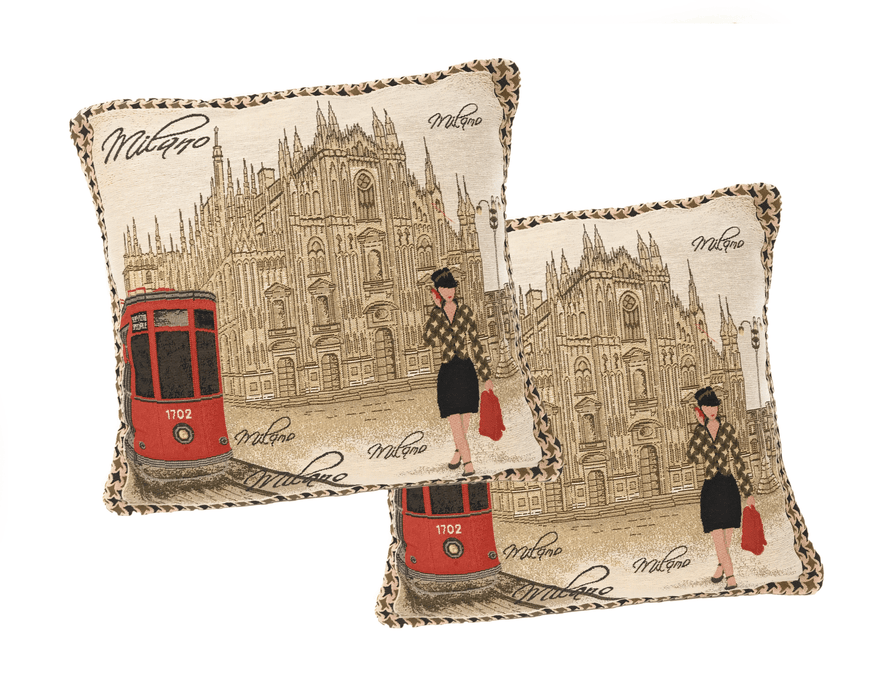 DaDa Bedding Set of 2-Pieces Postcard Milan Tapestry Throw Pillow Cove —  DaDalogy Bedding Collection