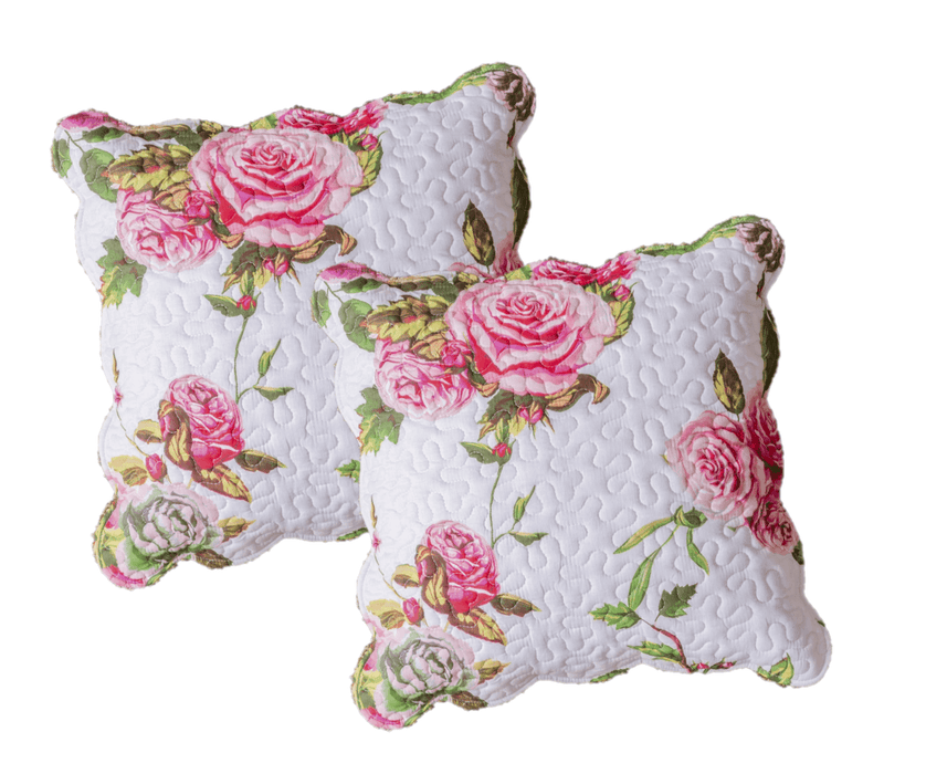 DaDa Bedding Set of 2 Romantic Roses Spring Floral Pink Throw Pillow Covers, 18" (JHW879)