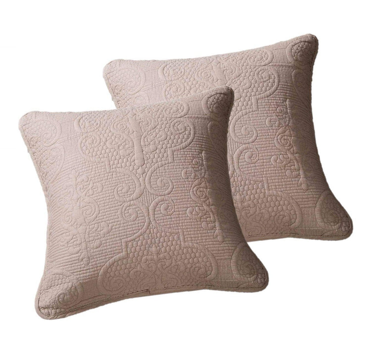 DaDa Bedding Set of 2-Pieces Sandy Beige Taupe Square Cushion Throw Pillow Covers, 18" x 18" (JHW-585)