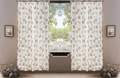 DaDa Bedding Set of 2-Pieces Hint of Mint Dainty Floral Pink Roses Cottage Sheer Window Panel Curtains (JHW3036) - DaDa Bedding Collection