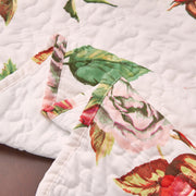 DaDa Bedding Romantic Roses Pink White Lovely Floral Quilted Dining Table Runner (879) - DaDa Bedding Collection