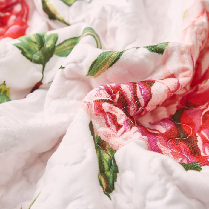 DaDa Bedding Set of 4-Pieces Romantic Roses Pink Floral Quilted Dining Placemats 13” x 19” (879) - DaDa Bedding Collection