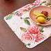 DaDa Bedding Set of 4-Pieces Romantic Roses Pink Floral Quilted Dining Placemats 13” x 19” (879) - DaDa Bedding Collection