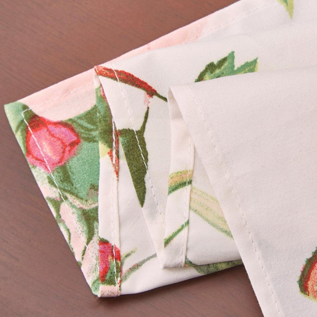 DaDa Bedding Set of 4-Pieces Romantic Roses Pink Floral Dining Table Napkins 18" x 18" (879) - DaDa Bedding Collection