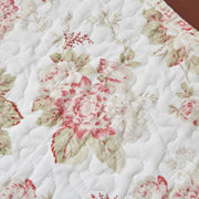 DaDa Bedding Hint of Mint Cottage Floral Roses Quilted Cotton Dining Table Runner (3036) - DaDa Bedding Collection