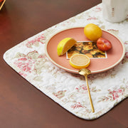 DaDa Bedding Set of 4-Pieces Dainty Cottage Floral Roses Quilted Cotton Dining Table Placemats 13” x 19” (3036) - DaDa Bedding Collection