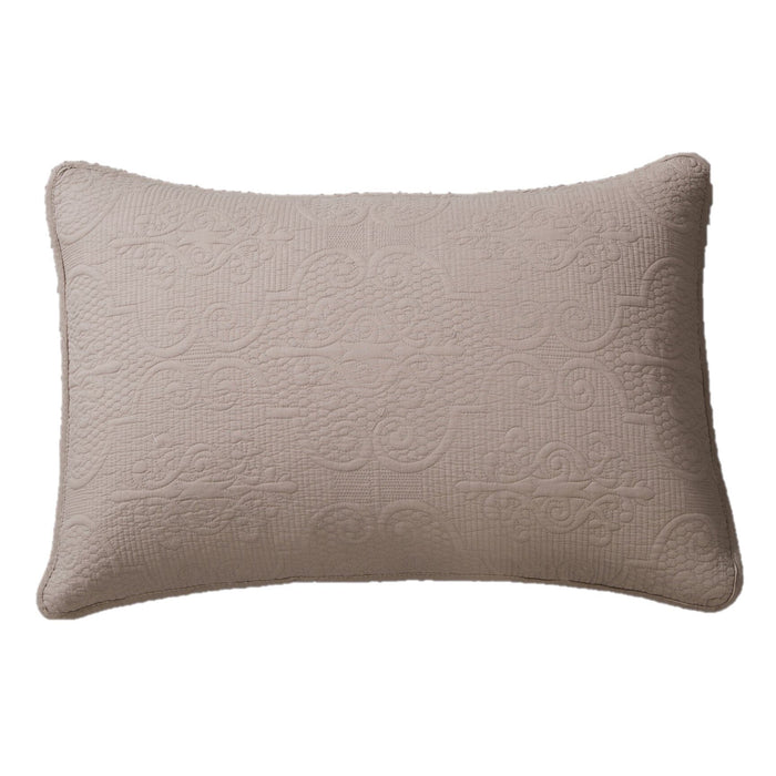 DaDa Bedding Taupe Beige Sand Dollar Floral Quilted Cotton Pillow Sham - 1-Piece  (JHW585)