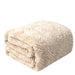 DaDalogy Bedding Champagne Ivory Faux Fur Throw Blanket - Dreamy Gold Geometric Embossed Sherpa Backside - Super Soft Warm Cozy Plush Fluffy - DaDa Bedding Collection