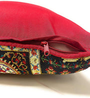 DaDa Bedding Set of 8 Pieces Dark Botanical Mughal Floral Table Woven Black Tapestry - 4 Placemats, 2 Table Runners, 2 Throw Pillow Covers (18197) - DaDa Bedding Collection